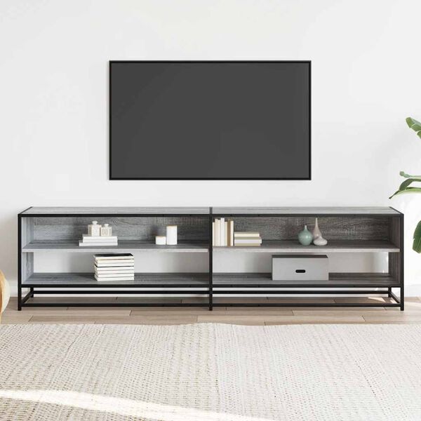 vidaXL TV Cabinet Grey Sonoma 180.5x40x46 cm Engineered Wood