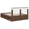 vidaXL Bed Frame with Headboard Brown Oak 140 x 200 cm Engineered wood