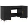 vidaXL Desk Black oak Engineered wood 140 x 50 x 75 cm