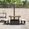 vidaXL Garden Dining Set Black Poly Rattan