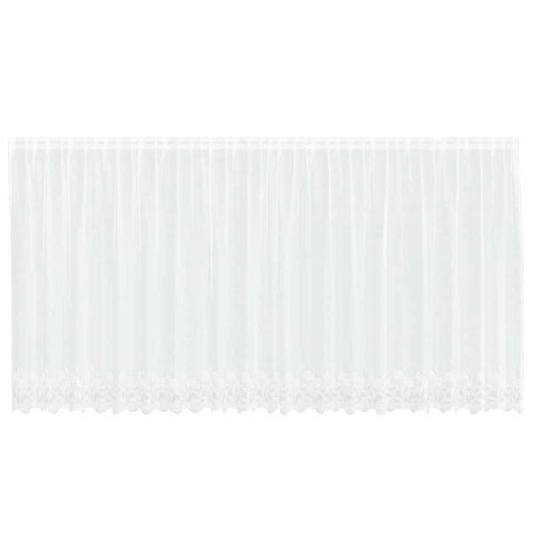 vidaXL Lace Curtain with Curtains Floral White 140 x 500 cm Polyester