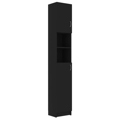 vidaXL Bathroom Cabinet Black 32x25.5x190 cm Chipboard