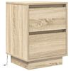 vidaXL Bedside Cabinets with LED Lights&nbsp;2 pcs Sonoma Oak 38x34x50 cm