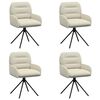 vidaXL Swivel Dining Chairs 4 pcs Faux Leather Cream 59 x 59.5 x 90 cm