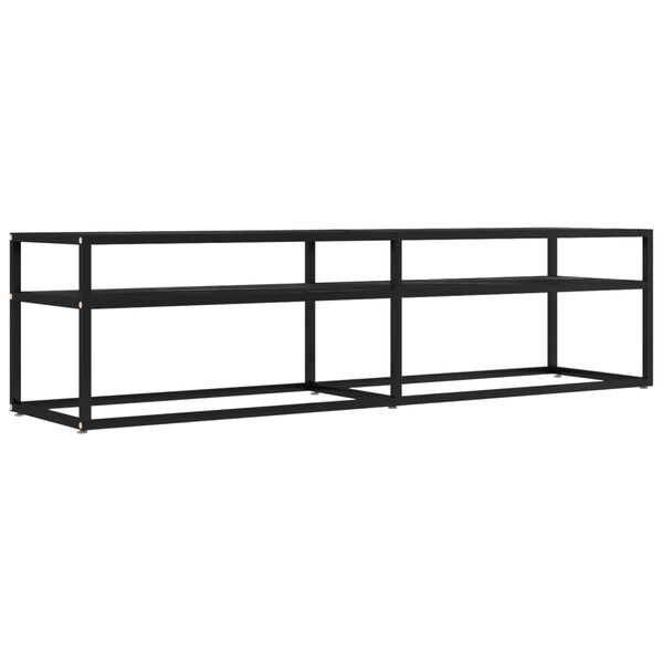 vidaXL TV Cabinet Black Marble 160x40x40.5 cm Tempered Glass