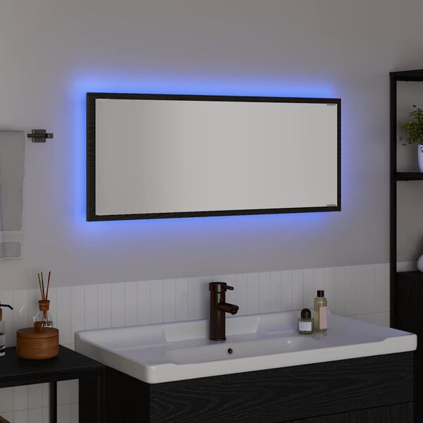 vidaXL Mirror Wall-mounted Black Oak 90 x 8.5 x 37 cm Engineered Wood