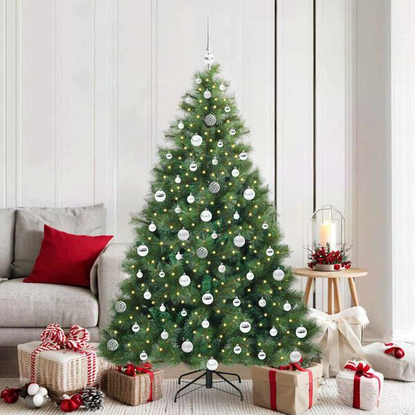 vidaXL Artificial Christmas Tree with 300 LEDs Green 180 cm PE and PVC