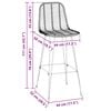 vidaXL Bar Chair 2 pcs Black 44.5 x 53 x 111 cm Rattan and Iron