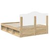 vidaXL Bed Frame with Headboard Sonoma 160 x 200 cm Solid Pine Wood