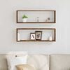 vidaXL Wall Shelf 2 pcs Old wood 80 x 15 x 26 cm Engineered wood