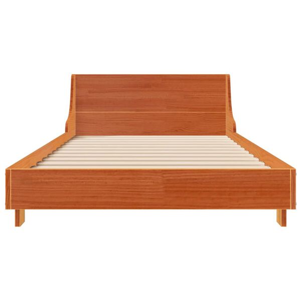 vidaXL Bed Frame without Mattress Wax Brown 90x200 cm Solid Wood Pine