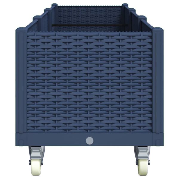 vidaXL Garden Planter with Wheels Blue Grey 240x50x54 cm PP