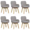 vidaXL Swivel Dining Chairs 6 pcs Boucl&eacute; Light Grey 54 x 58 x 87 cm