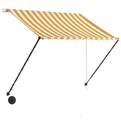 vidaXL Retractable Awning with LED 200x150 cm Yellow and White
