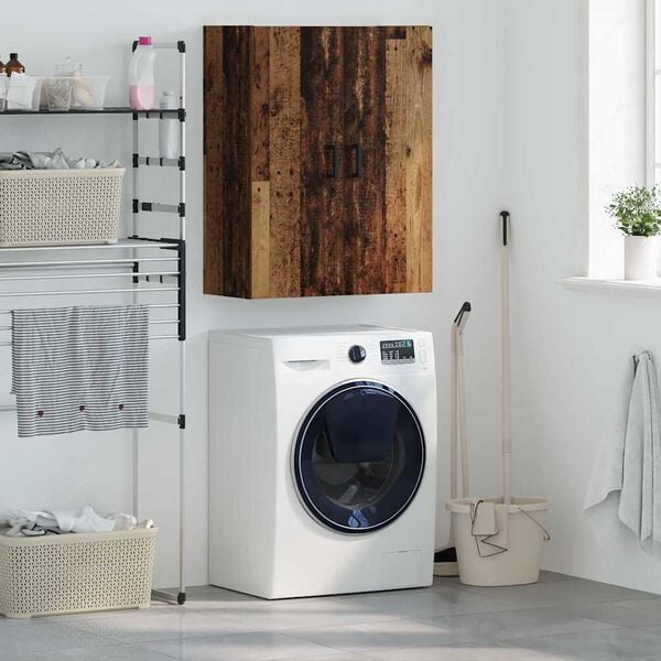 vidaXL Wall Cabinet Old Wood 69.5 x 34 x 90 cm Engineered Wood