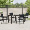 vidaXL Garden Dining Set 5 pcs Black Powder-Coated Steel