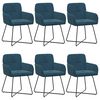 vidaXL Dining Chairs 6 pcs Velvet Blue 59 x 56.5 x 86 cm