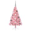 vidaXL Artificial Pre-lit Christmas Tree with 150 LEDs Pink 120 cm PVC