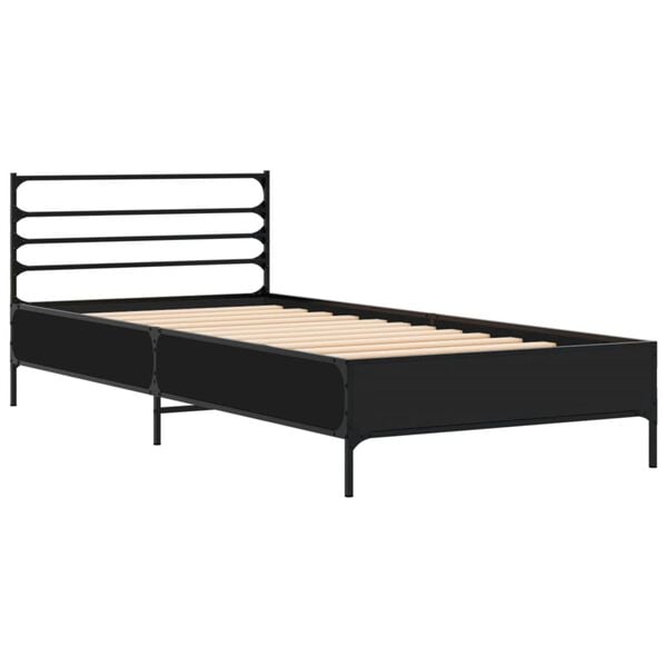 vidaXL Bed Frame without Mattress Black 90x190 cm Single
