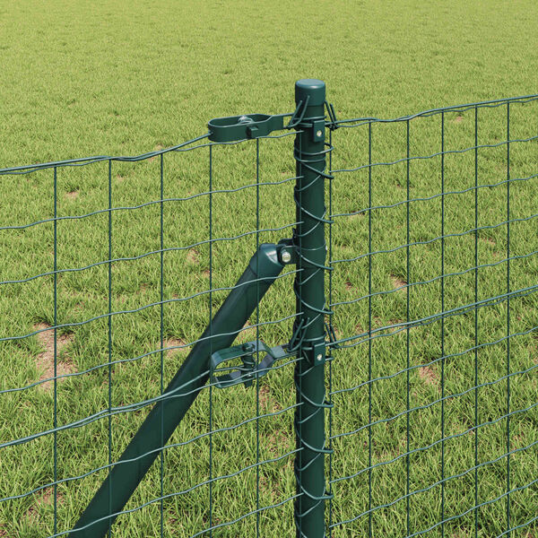 vidaXL Fence Post 2 pcs Green 50 cm Powder-coated steel