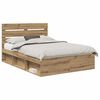 vidaXL Bed Frame Artisian Oak 140 x 200 cm Solid Pine Wood