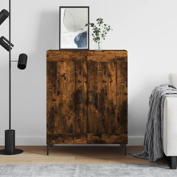 vidaXL Sideboard Smoked Oak 69.5x34x90 cm Engineered Wood
