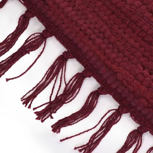 vidaXL Hand-woven Chindi Rug Cotton 80x160 cm Burgundy