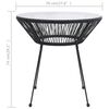 vidaXL Garden Dining Table Black &Oslash;70x74 cm Rattan and Glass