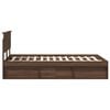 vidaXL Bed Frame with Headboard Brown Oak 120 x 190 cm Solid Pine Wood