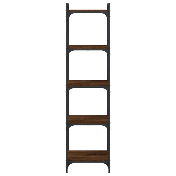 vidaXL Bookcase 5-Tier Brown Oak 40x30x154 cm Engineered Wood