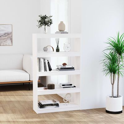 vidaXL Book Cabinet/Room Divider White 80x30x135.5 cm Solid Wood Pine