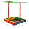 vidaXL Sandbox with Adjustable Roof Fir Wood Multicolour UV50