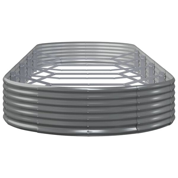 vidaXL Garden Raised Bed Galvanised Steel 450x140x36 cm Grey