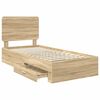 vidaXL Bed Frame with Headboard Sonoma Oak 90 x 200 cm Engineered Wood