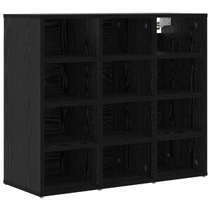 vidaXL Shoe Cabinet 77.5 x 30 x 67 cm Engineered Wood Black Oak