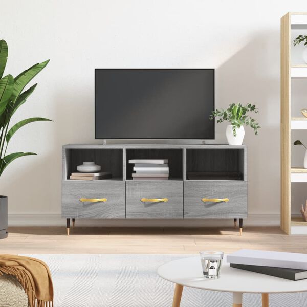 vidaXL TV Cabinet Grey Sonoma 102x36x50 cm Engineered Wood