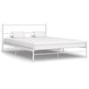 vidaXL Bed Frame without Mattress White Metal 140x200 cm