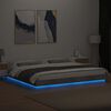 vidaXL Bed Frame with LED Lights without Mattress Concrete Grey 180x200cm