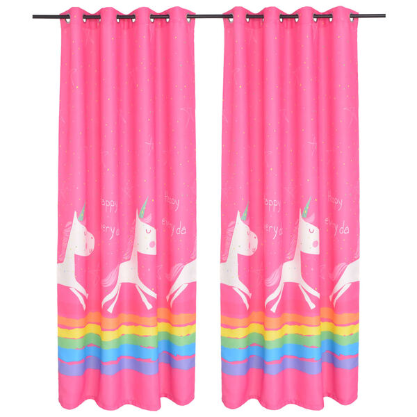 vidaXL Children's Printed Blackout Curtains 2 pcs 140x240 cm Pink
