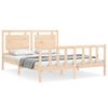 vidaXL Bed Frame without Mattress King Size Solid Wood Pine