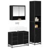 vidaXL Bathroom Furniture Set 3 pcs Black Oak Engineered Wood
