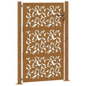vidaXL Garden Gate 100x125 cm Weathering Steel Leaf Design