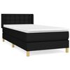 vidaXL Box Spring Bed with Mattress Black 100x200 cm Fabric