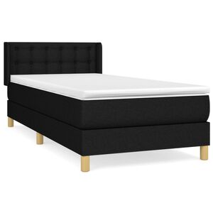 vidaXL Box Spring Bed with Mattress Black 100x200 cm Fabric