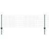 vidaXL Euro Fence with Post 50 x 0.6 m PVC-Coated Steel Green Mesh