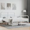 vidaXL Metal Bed Frame without Mattress with Footboard White 140x200cm