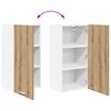vidaXL Hanging Cabinet with Door Artisan Oak and White 40 x 31 x 80 cm