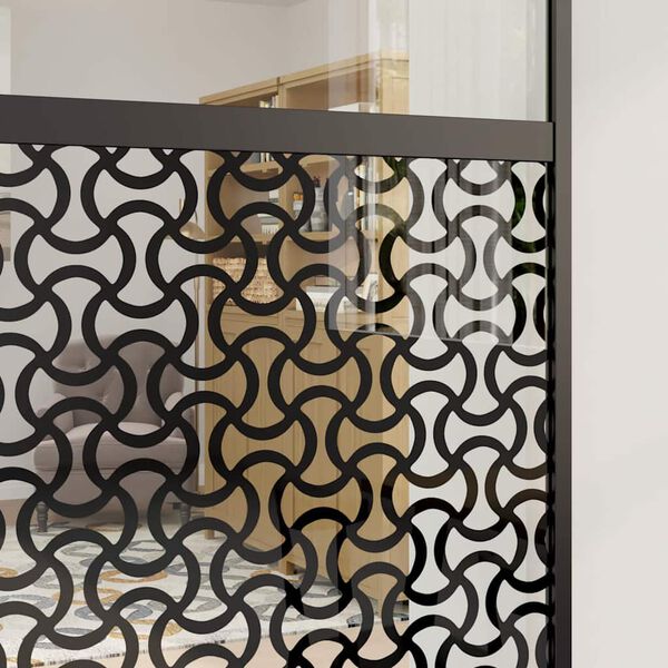 vidaXL Glass Door Fretwork Black 90 x 2 x 205 cm Aluminium