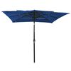 vidaXL 3-Tier Garden Parasol with Aluminium Pole Azure Blue 2.5x2.5 m