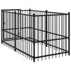 vidaXL Dog Kennel Black 193.5x97x100 cm Steel